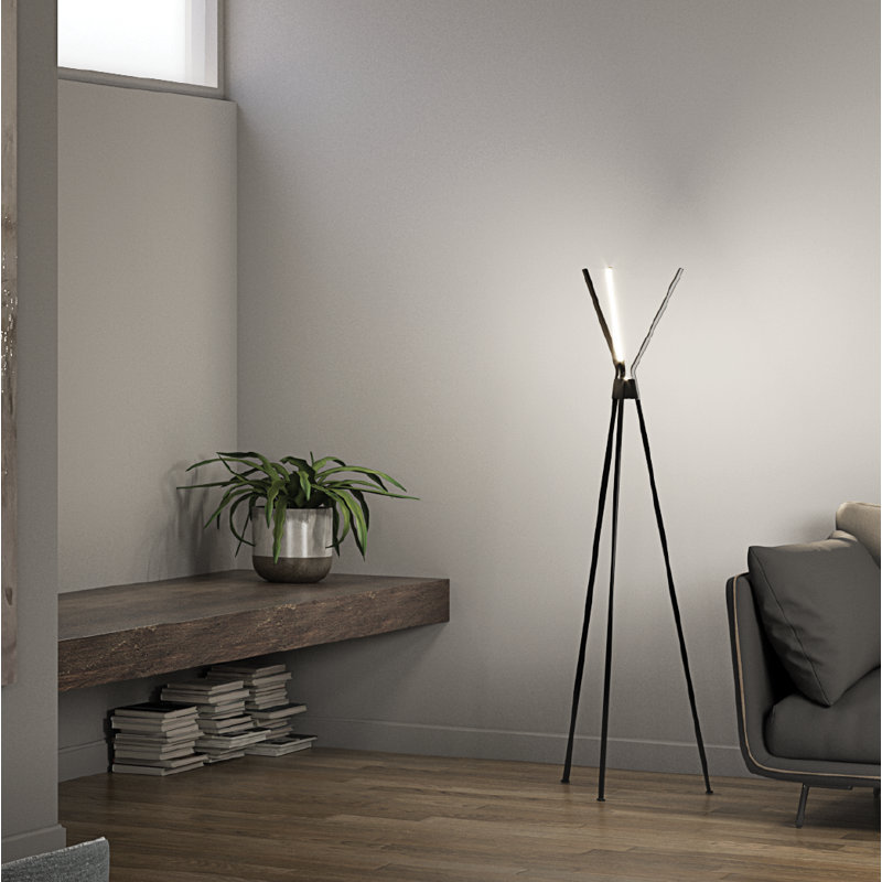 Lampe trépied del 64,13 po Perkin, Blanc