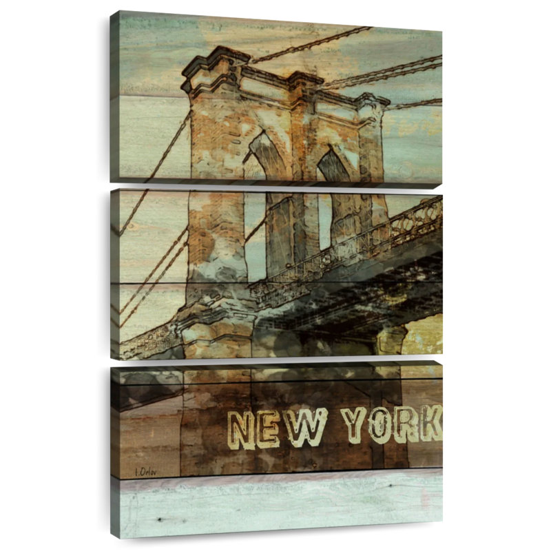 Lilie Vintage Brooklyn Bridge Monochrome, 23" H x 14" W