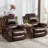Aidin Leather Heated Massage Power Recliner-90802627