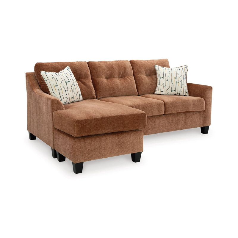 Canapé-lit modulaire Emilia, 88 po, 2 coussins, polyester brun argile, Mélange de polyester brun argile