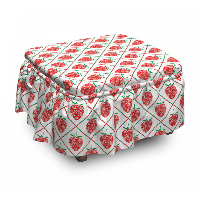 Housse pour repose-pieds fraise rhombus
