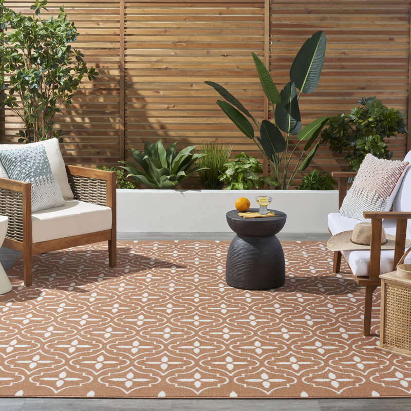 Tapis intérieur / extérieur en cuivre Nourison Essentials, Rectangle 6 pi x 9 pi