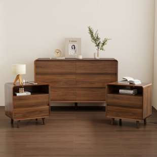 Bedroom Dresser Set, Nightstand Set Of 2, Bedroom Dresser With 6 Drawer, Bedroom Furniture Set