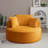 53.5" Oversized Round Chaise Lounge Chair Indoor, Comfy Corduroy Upholstered Boneless Couch with Pillow, No Assembly Required, Deep Seat Lounge Floor Compression Sofa Chair for Living Room, Apartment-503218584