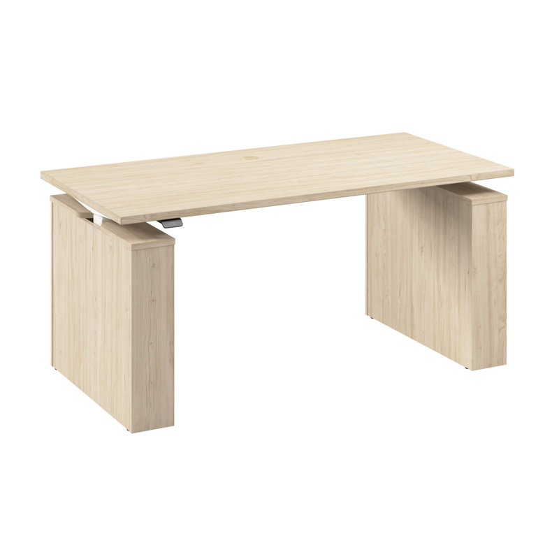 Bush Business Furniture Stratus 60W X 30D Electric Height Adjustable Standing Desk, Natural Elm