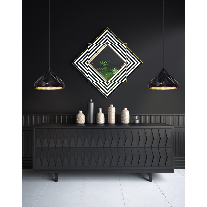 Cattier 1 - Light Single Geometric Pendant, Antique Brass, Champagne Gold