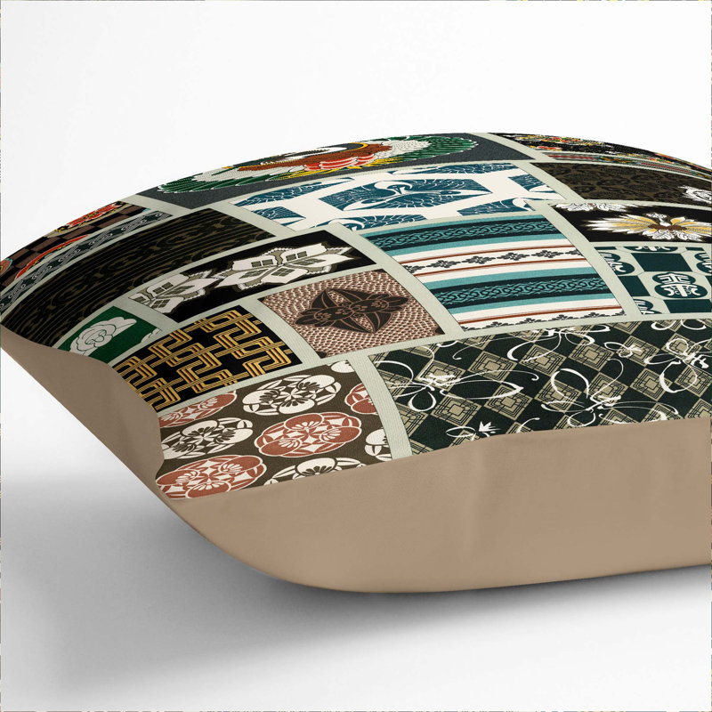 Geometric Square Throw Cushion, 55cm H x 55cm W x 20cm D, Stone
