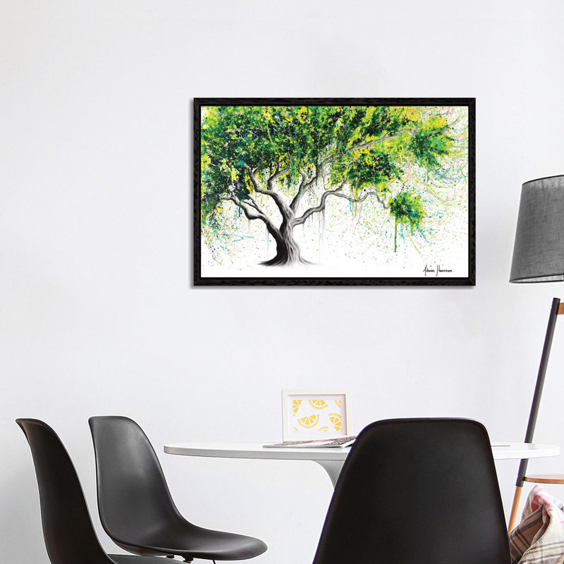 Funky Fig Tree 1 Piece Wall Art on Canvas, 101.6 cm H x 66.04 cm W, Black Framed