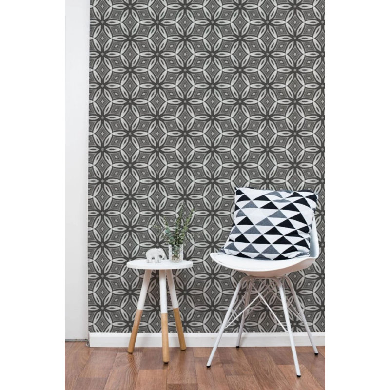 Abra Diamond Mill 10' L x 24" W Wallpaper Roll, Paper, Non-pasted