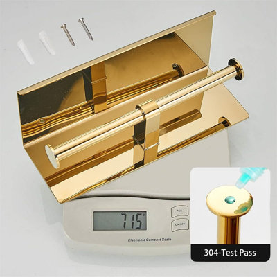 Porte-papier hygiénique en acier inoxydable avec tablette, porte-papier hygiénique mural antirouille, design moderne pour la maison, le bureau ou l'hôtel