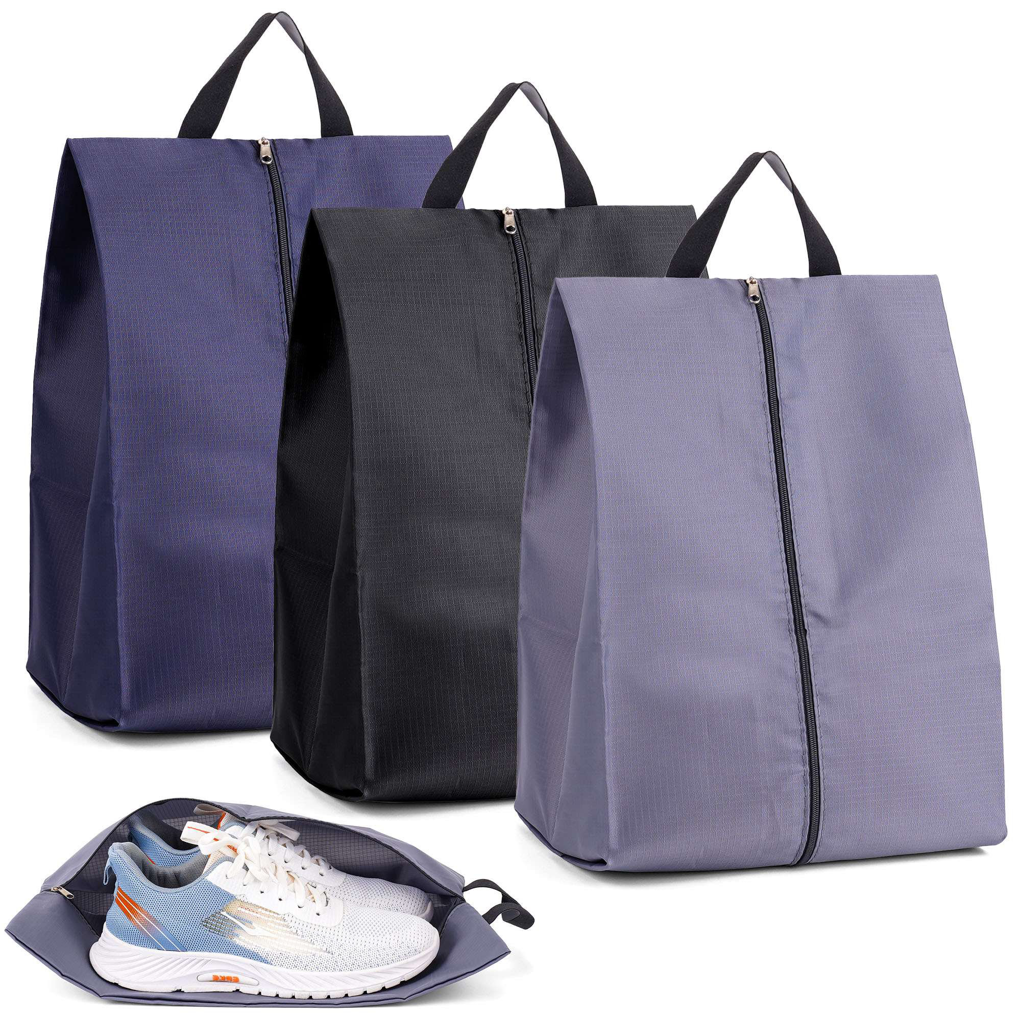 Rebrilliant 3 Pack Waterproof Travel Shoe Bags Storage Organizer with Zipper & Handle for Men & Women | Wayfair