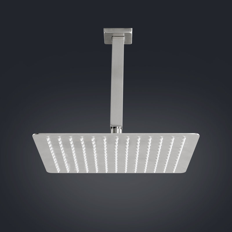 Rain Fixed Shower Head 1.8 GPM GPM with Self-Cleaning, Brushed Nickel