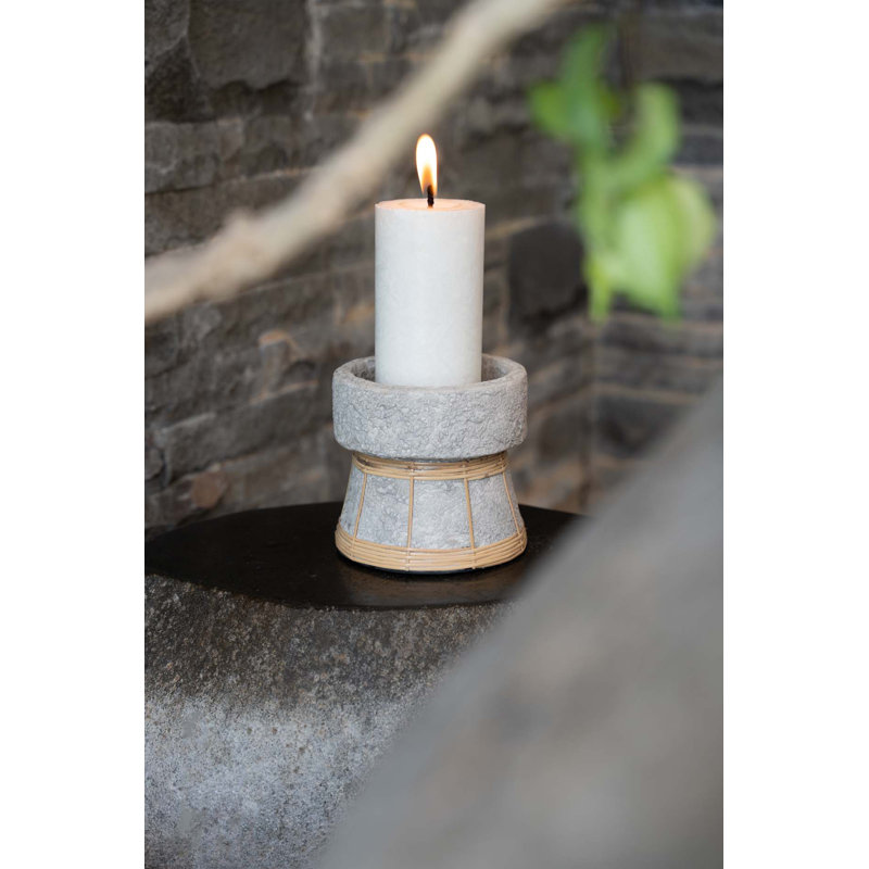 Tabletop Pillar, 12cm H x 13cm W x 13cm D, Concrete/Natural