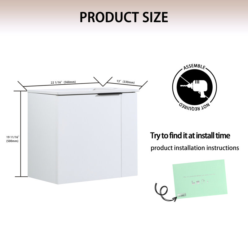 Meuble-lavabo simple avec plateau en céramique Cuahutemoc, Blanc