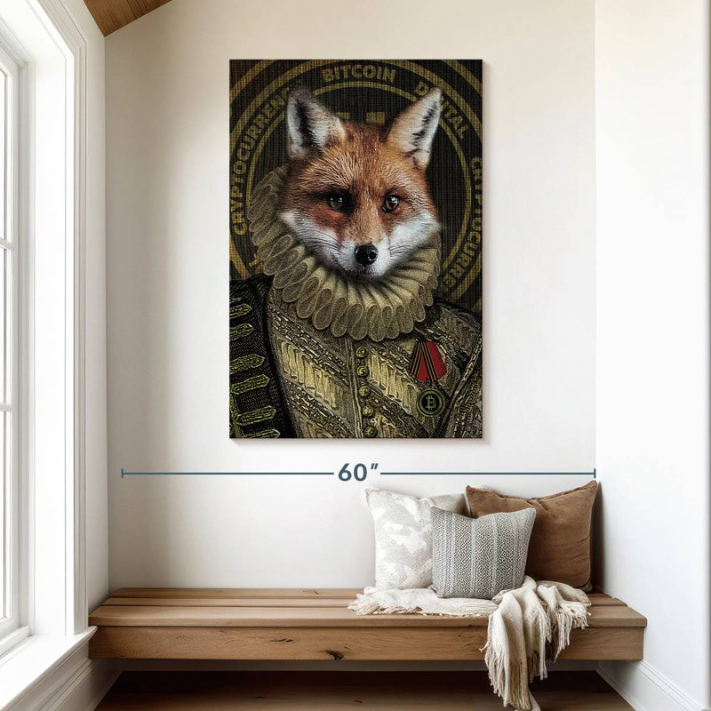Ketti Funny Bitcoin Fox, 48" H x 32" W