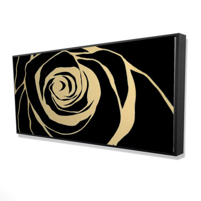 Black rose - 24"x48" Framed canvas