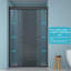 Porte de douche coulissante double l 48 po x H 76 po - Verre trempé de 8 mm avec cadre en acier inoxydable 304