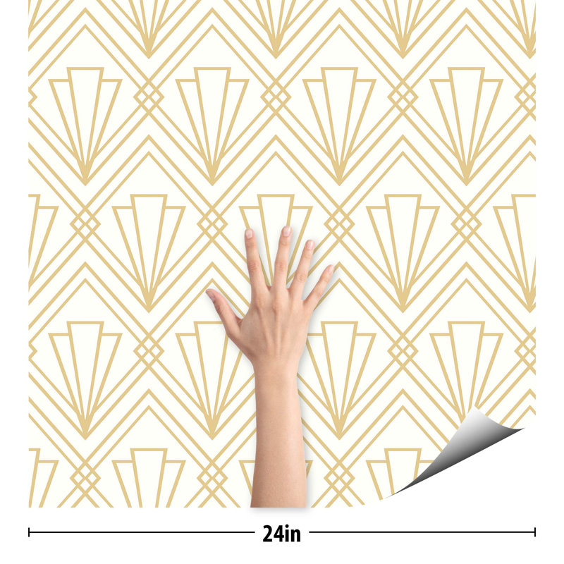 Carreau de papier peint adhésif Jovar, L 102 po x l 24 po