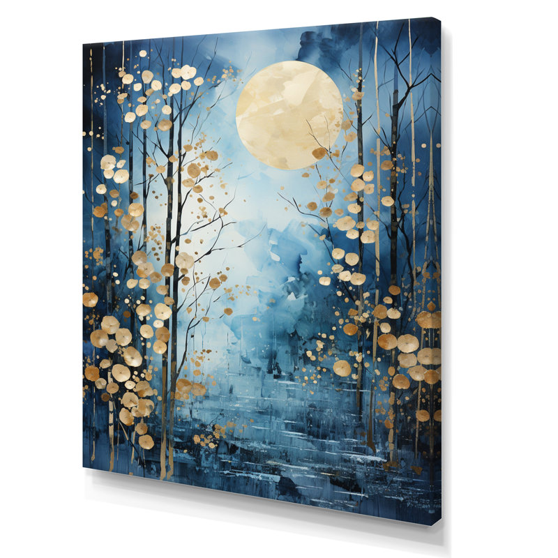 Virko Moonlit Symphony II - impression, H 20 po x l 12 po x P 1 po, Toile tendue