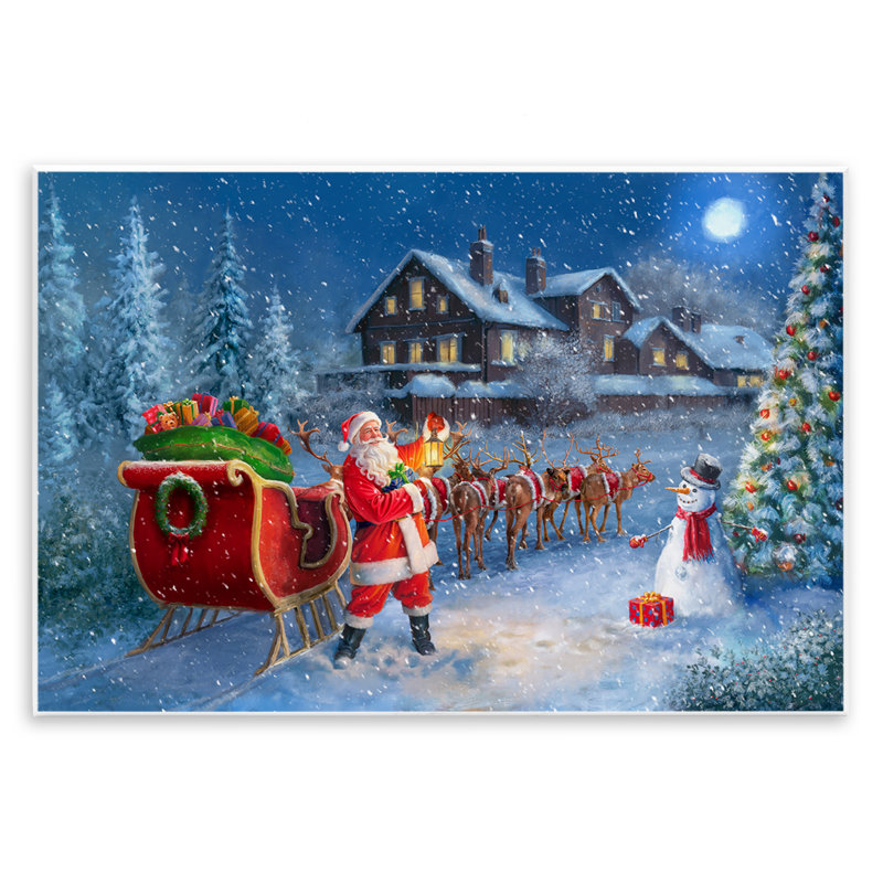 «Santa Snowy Night View» par Grateful Licensing, H 13 po x l 19 po