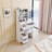 29 Inch Compact Vanity Desk with LED Mirror, Space-Saving Dressing Table & Stool Set-875155293
