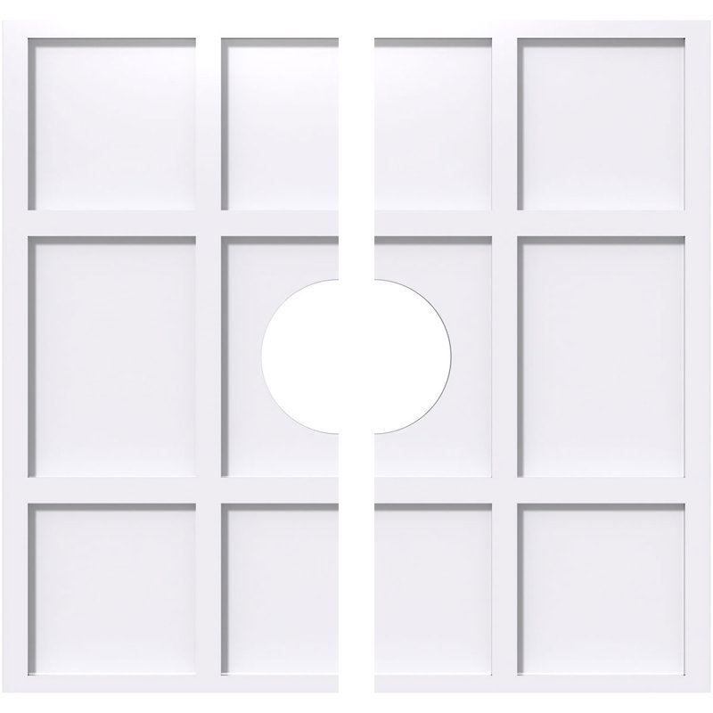 Médaillon de plafond contemporain Rubik, H 18 po x l 18 po x P 1 po