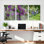 Ensemble de 3 tableaux sur toile représentant des clématites violettes, parfaits pour décorer un salon, une chambre ou toute autre pièce de la maison.