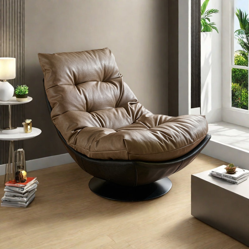 Chaise rotative rétro et élégante, Brun grisâtre