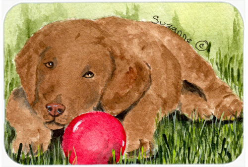 Planche à découper en verre trésors caroline Curly Coated Retriever