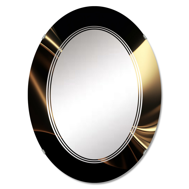 Miroir mural ovale doré et noir, 30 po x 20 po