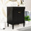 Ensemble de meuble-lavabo simple autoportant avec lavabo en céramique et armoire de rangement Eichman
