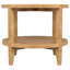Table d'appoint brune ronde en bois massif