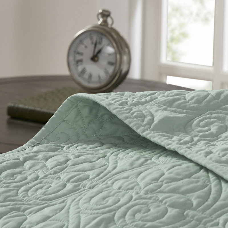 Seafoam King Reversible Microfiber Bedspread Set
