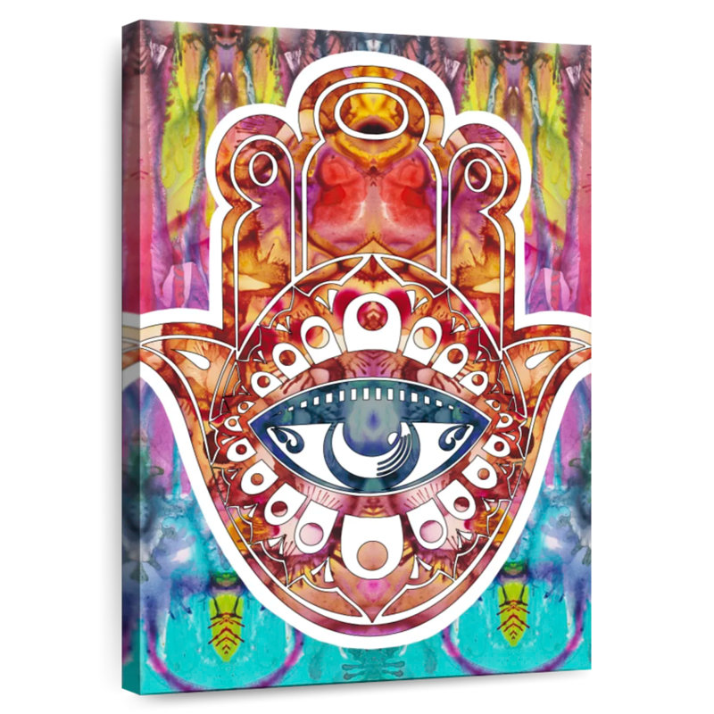 Kerrick Multicolored Hamsa, 51" H x 34" W