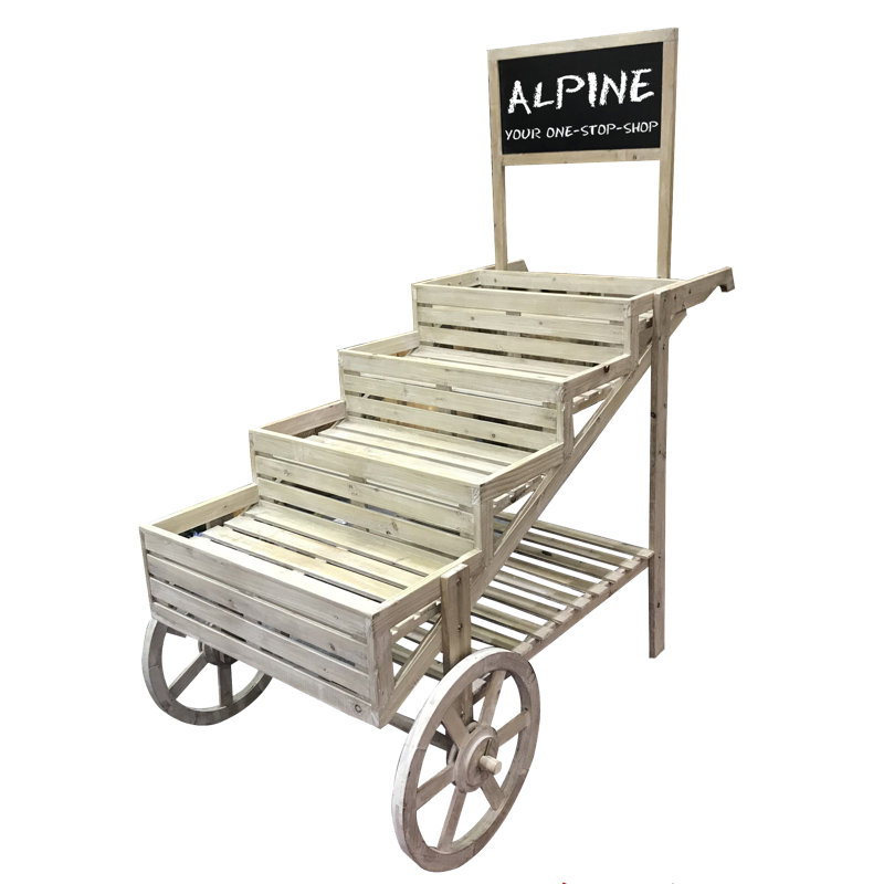  59 po de hauteur plante d'intérieur / extérieur en bois et présentoir 