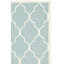 Tapis géométrique en laine / coton tissé à la main Rodgers - bleu clair / ivoire-1661747414