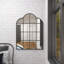 Miroir mural noir en métal noir
