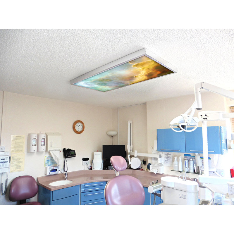 Astronomy Fluorescent Light Covers for Ceiling Lights - For 2x4 Light Fixture - by Octo Lights