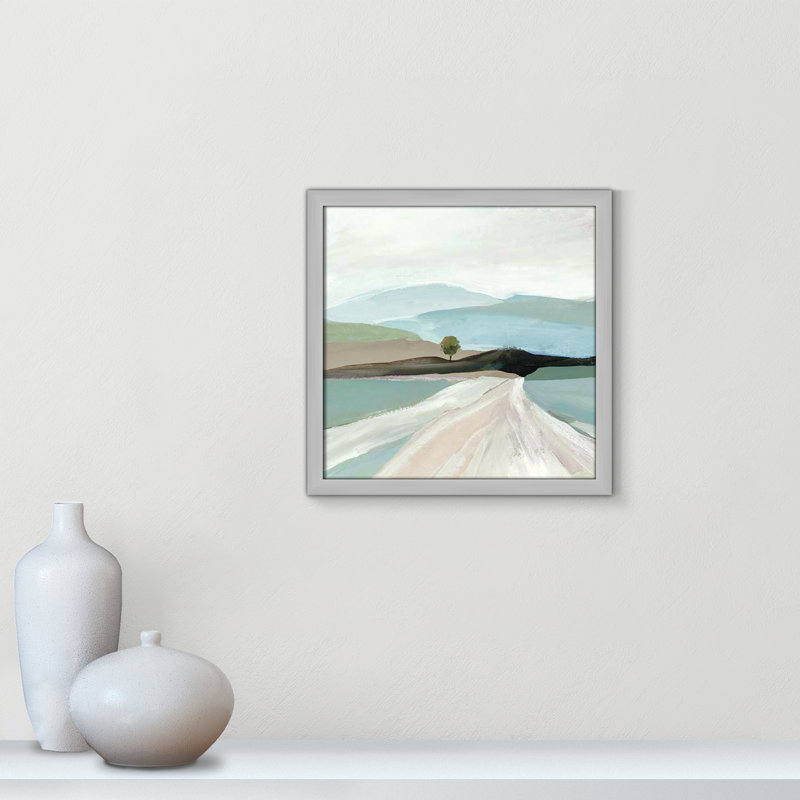 «Modern Pathway» par Asia Jensen - Art encadré avec fond perdu, Cadre argenté mat, H 17 po x l 17 po x P 1,25 po