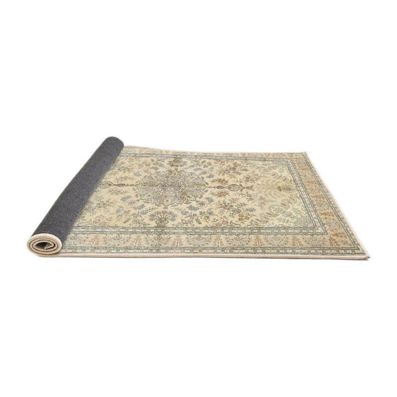 Tapis décoratif en laine beige de style oriental Roxana, Rectangle 7 pi x 9 pi