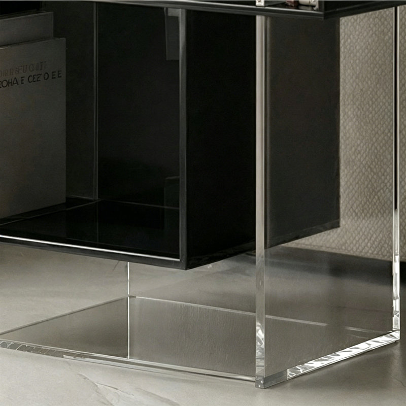 Bibliothèque géométrique en acrylique, Black, (4 Shelves) 59.06" H x 23.62" W x 11.81" D