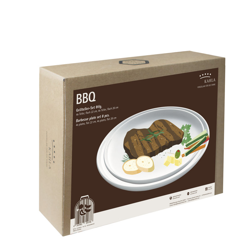 Grill 8 Piece Dinner Plate Set