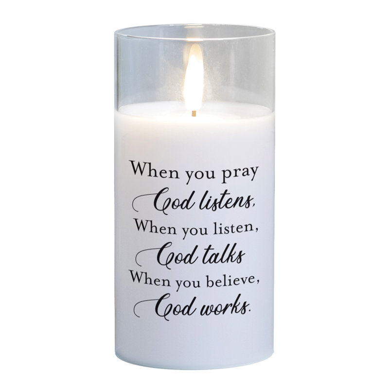Flameless Jar Candle with Glass Holder