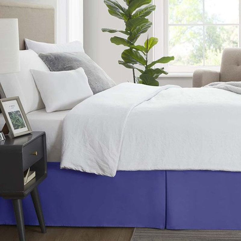 Luxury Pleated 14" Bed Skirt, Royal Blue, Full XL