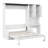 Farmhouse Multi-Functional Murphy Bed With Sofa, Desk & Storage Cabinet, Solid Wood Foldable Wall Bed