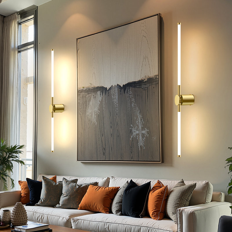 Applique murale 28,74 po à finition variable en acrylique noir avec télécommande pour miroir de salle de bain, Acrylique noir