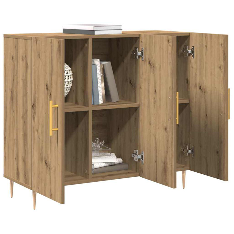 Sideboard 90X34x80 Cm Engineered Wood, Artisan Oak