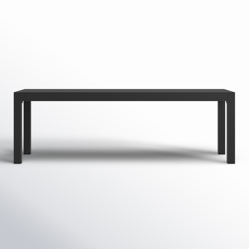 Armando Aluminum Dining Bench, Black