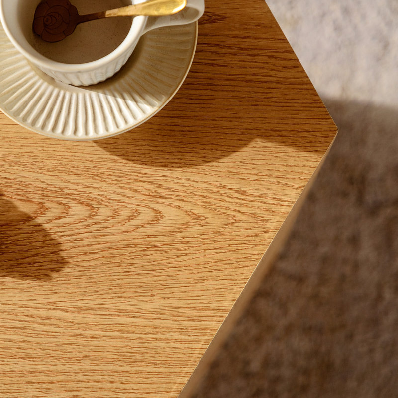 Modern Accent Table for Home, Nesting Coffee Table for Small Space, Living Room, Bedroom, Natural Wood