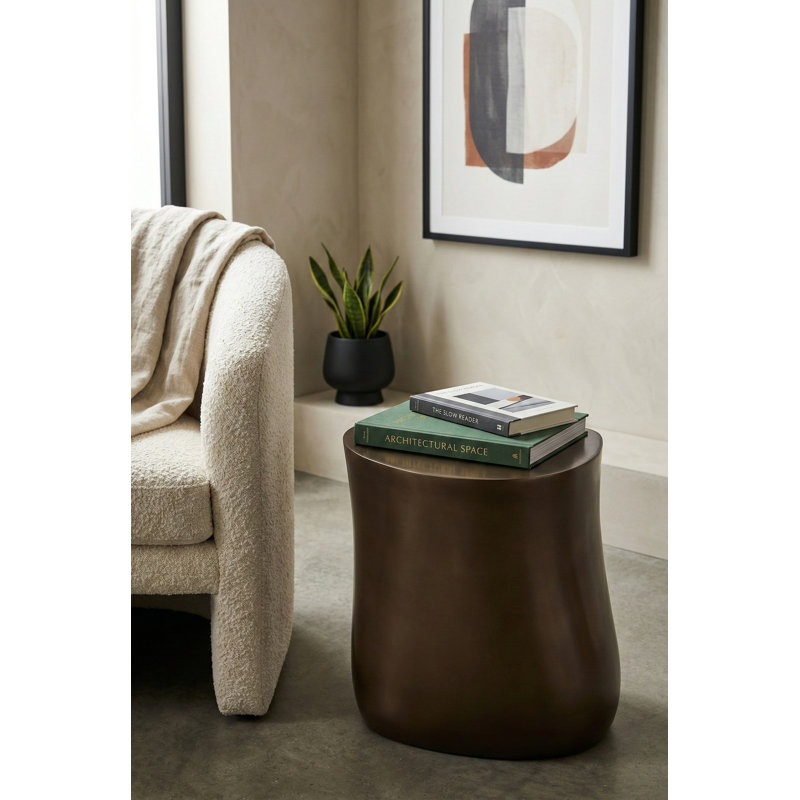 Polished Mellow Side Table, Polished Bronze